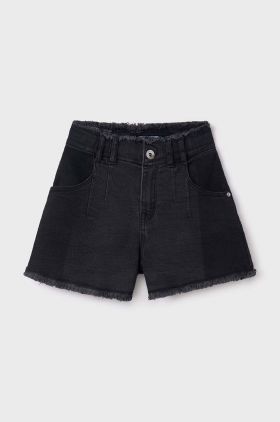 Mayoral pantaloni scurti din denim pentru copii culoarea negru