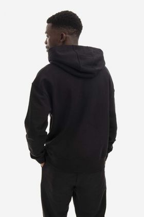 A-COLD-WALL* hanorac de bumbac Essential Hoodie bărbați, culoarea negru, cu glugă, cu imprimeu ACWMW081.-GREEN