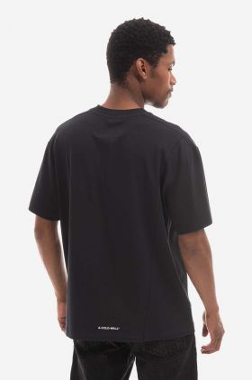 A-COLD-WALL* tricou din bumbac Technical Polygon T-Shirt culoarea negru, cu imprimeu ACWMTS089.-MIDGREY