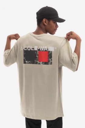 A-COLD-WALL* tricou din bumbac culoarea gri, cu model ACWMTS097-COLDGREY