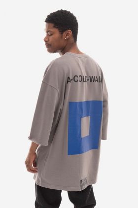 A-COLD-WALL* tricou din bumbac No Display top culoarea gri, cu imprimeu ACWMW105-MIDGREY