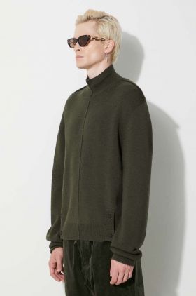 A-COLD-WALL* pulover de lână UTILITY MOCK NECK KNIT bărbați, culoarea verde, cu guler ACWMK152
