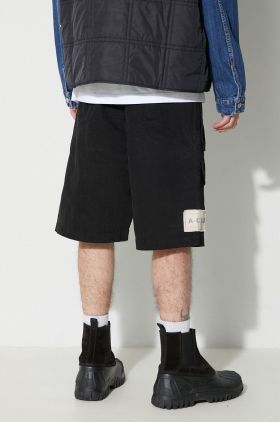 A-COLD-WALL* pantaloni scurți din bumbac ANDO CARGO SHORT culoarea negru ACWMB208A