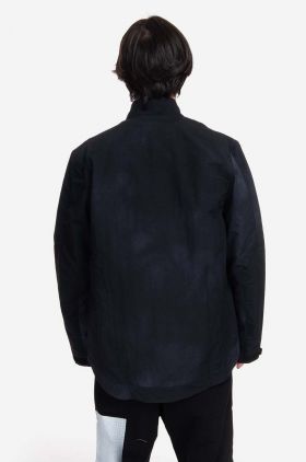 A-COLD-WALL* geacă Irregular Dye Overshirt bărbați, culoarea negru, de tranziție ACWMSH085-BLACK