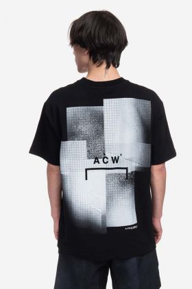 A-COLD-WALL* tricou din bumbac Brutalist SS T-Shirt culoarea negru, cu imprimeu ACWMTS103-BONE