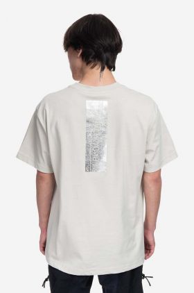 A-COLD-WALL* tricou din bumbac Foil Grid SS T-Shirt culoarea gri, cu imprimeu ACWMTS110-BONE