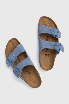 Birkenstock papuci din piele intoarsa pentru copii Arizona Kids VL