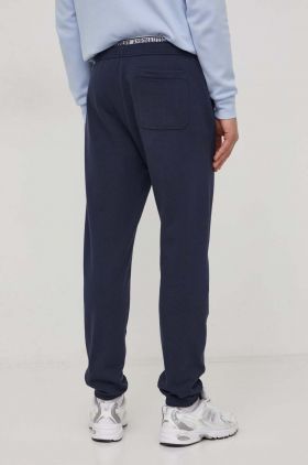 Aeronautica Militare pantaloni de trening din bumbac culoarea albastru marin, neted