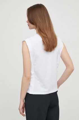 Pepe Jeans top din bumbac culoarea alb