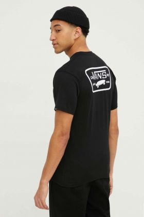 Vans tricou din bumbac barbati, culoarea negru, cu imprimeu