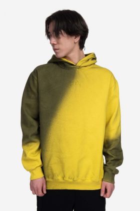 A-COLD-WALL* hanorac de bumbac Gradient Hoodie bărbați, culoarea galben, cu glugă, cu model ACWMW100-YELLOW