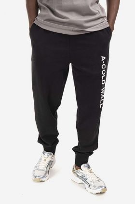 A-COLD-WALL* pantaloni de trening din bumbac Essential Logo Sweatpants culoarea negru, cu imprimeu ACWMB148.-BLACK