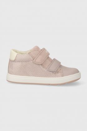 Geox sneakers de piele întoarsă pentru copii BIGLIA culoarea roz