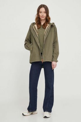 Pepe Jeans jacheta de bumbac culoarea verde, de tranzitie