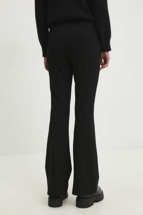 Answear Lab pantaloni femei, culoarea negru, evazati, high waist