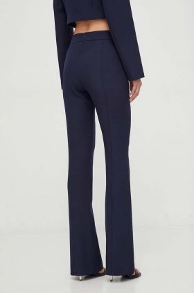 Silvian Heach pantaloni femei, culoarea albastru marin, drept, high waist