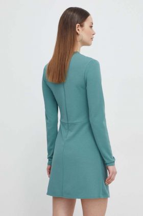 Abercrombie & Fitch rochie culoarea verde, mini, drept