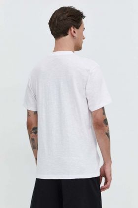 Quiksilver tricou din bumbac barbati, culoarea alb, cu imprimeu