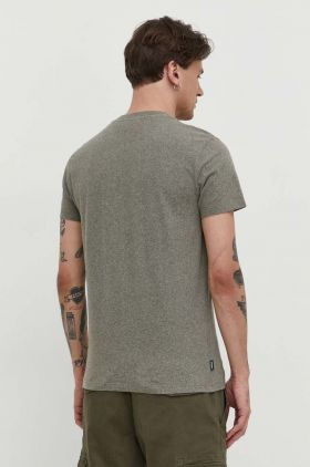 Superdry tricou din bumbac barbati, culoarea verde, melanj