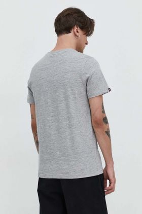 Superdry tricou din bumbac barbati, culoarea gri, cu imprimeu