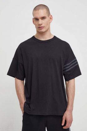 adidas Originals tricou din bumbac bărbați, culoarea negru, cu imprimeu  IR9452