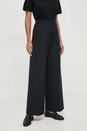 BOSS pantaloni femei, culoarea negru, lat, high waist 50505961