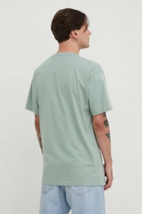 Vans tricou din bumbac barbati, culoarea verde, cu imprimeu