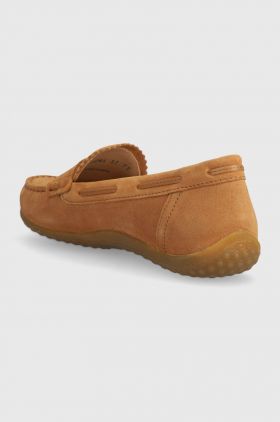 Geox mocasini din piele intoarsa D VEGA MOC femei, culoarea maro, cu toc plat, D35DNA 00022 C6001