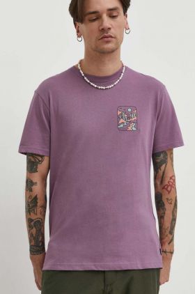 Billabong tricou din bumbac BILLABONG X ADVENTURE DIVISION barbati, culoarea violet, cu imprimeu