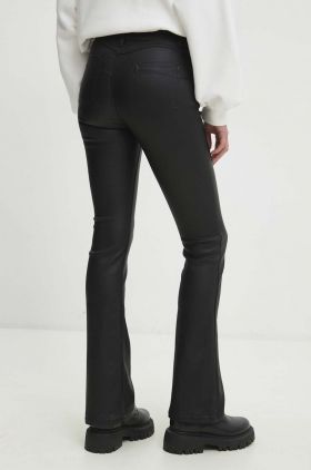 Answear Lab pantaloni femei, culoarea negru, evazati, medium waist