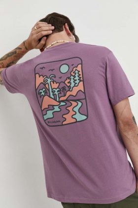 Billabong tricou din bumbac BILLABONG X ADVENTURE DIVISION barbati, culoarea violet, cu imprimeu