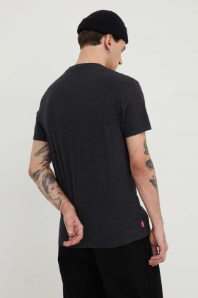 Superdry tricou din bumbac barbati, culoarea negru, cu imprimeu