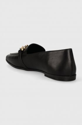 Answear Lab mocasini de piele femei, culoarea negru, cu toc plat