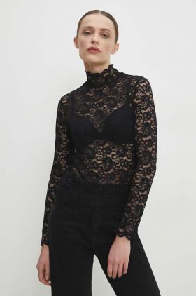 Answear Lab bluza femei, culoarea negru, neted