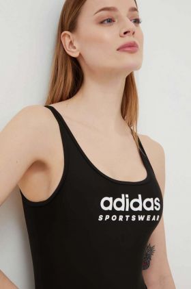 adidas costum de baie dintr-o bucată culoarea negru, cupă moale IQ3955