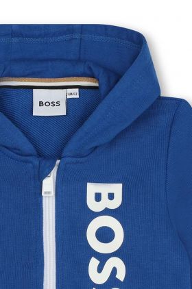 BOSS bluza bebe cu glugă, cu imprimeu