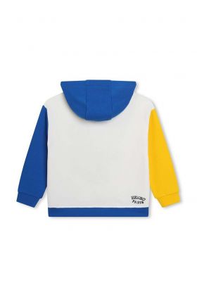 Kenzo Kids hanorac de bumbac pentru copii culoarea alb, cu glugă, cu imprimeu