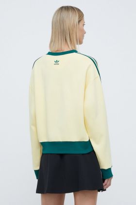 adidas Originals bluză femei, culoarea galben, cu imprimeu IS0373