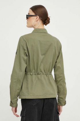 Superdry jacheta de bumbac culoarea verde, de tranzitie