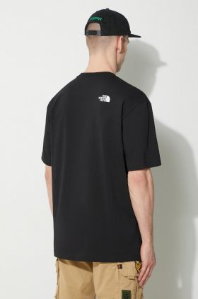 The North Face tricou din bumbac M Nse Patch S/S Tee bărbați, culoarea negru, cu imprimeu, NF0A87DAJK31