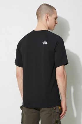 The North Face tricou din bumbac M S/S Raglan Easy Tee bărbați, culoarea negru, cu imprimeu, NF0A87N7JK31