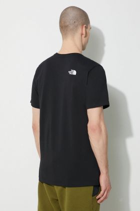 The North Face tricou din bumbac M S/S Fine Alpine Equipment Tee 3 bărbați, culoarea negru, cu imprimeu, NF0A87U3JK31