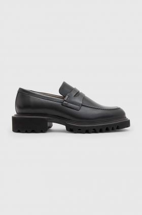 AllSaints mocasini de piele Lola Loafer femei, culoarea negru, cu platforma, WF774Z