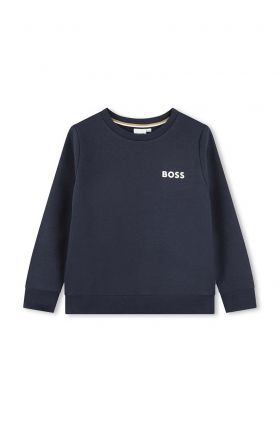 BOSS bluza copii culoarea albastru marin, cu imprimeu