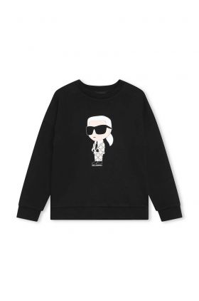 Karl Lagerfeld bluza copii culoarea negru, cu imprimeu