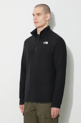 The North Face hanorac fleece M 100 Glacier 1/4 Zip culoarea negru, cu imprimeu, NF0A855WJK31