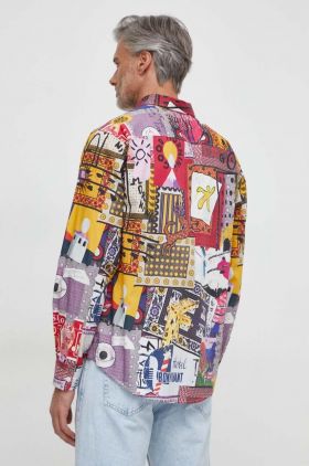 Desigual camasa din bumbac barbati, cu guler clasic, relaxed
