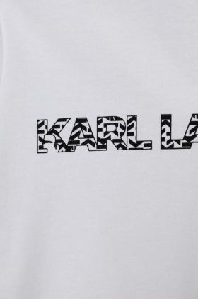 Karl Lagerfeld tricou de bumbac pentru copii culoarea alb, cu imprimeu