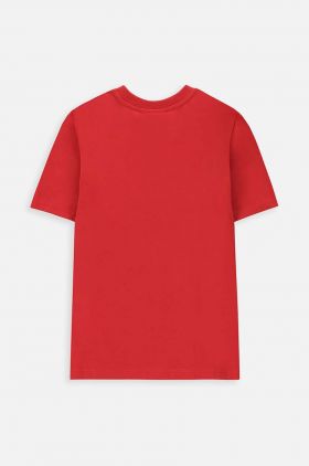 Coccodrillo tricou de bumbac pentru copii culoarea rosu, cu imprimeu