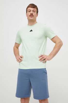 adidas tricou din bumbac bărbați, culoarea verde, cu imprimeu IN6237